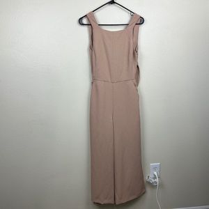 Aritzia Wilfred Ecoulement Cropped Wide Leg Open Tie Back Beige Jumpsuit